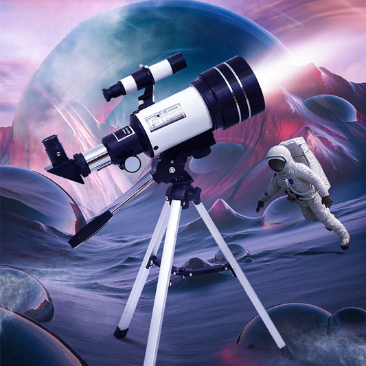 70mm Children's Astronomical Telescope - High Magnification HD Refractor，Tripod，Stargazing and Moon Viewing Beginner Kit