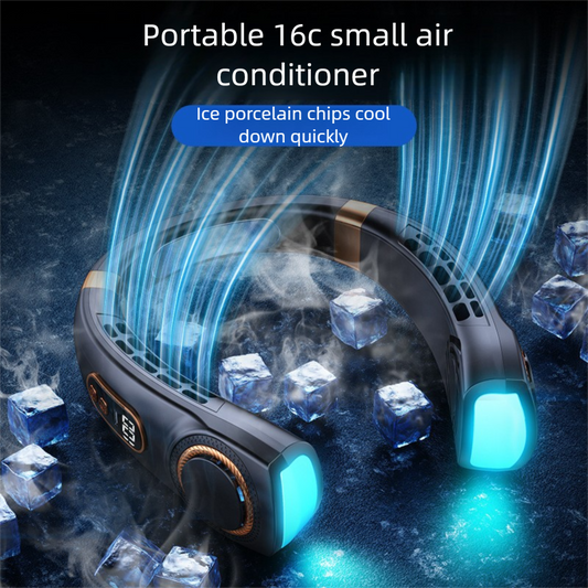 Ice Porcelain Cooling Neck Fan | Bladeless and Silent Portable Charging 5Gear Wind Speed 4000mAh Long Battery Life Business Gifts Travel Essential
