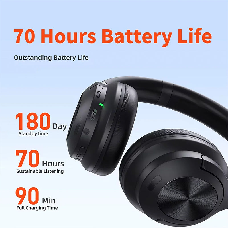 EchoNova Headphones with 70-hour battery life indicator