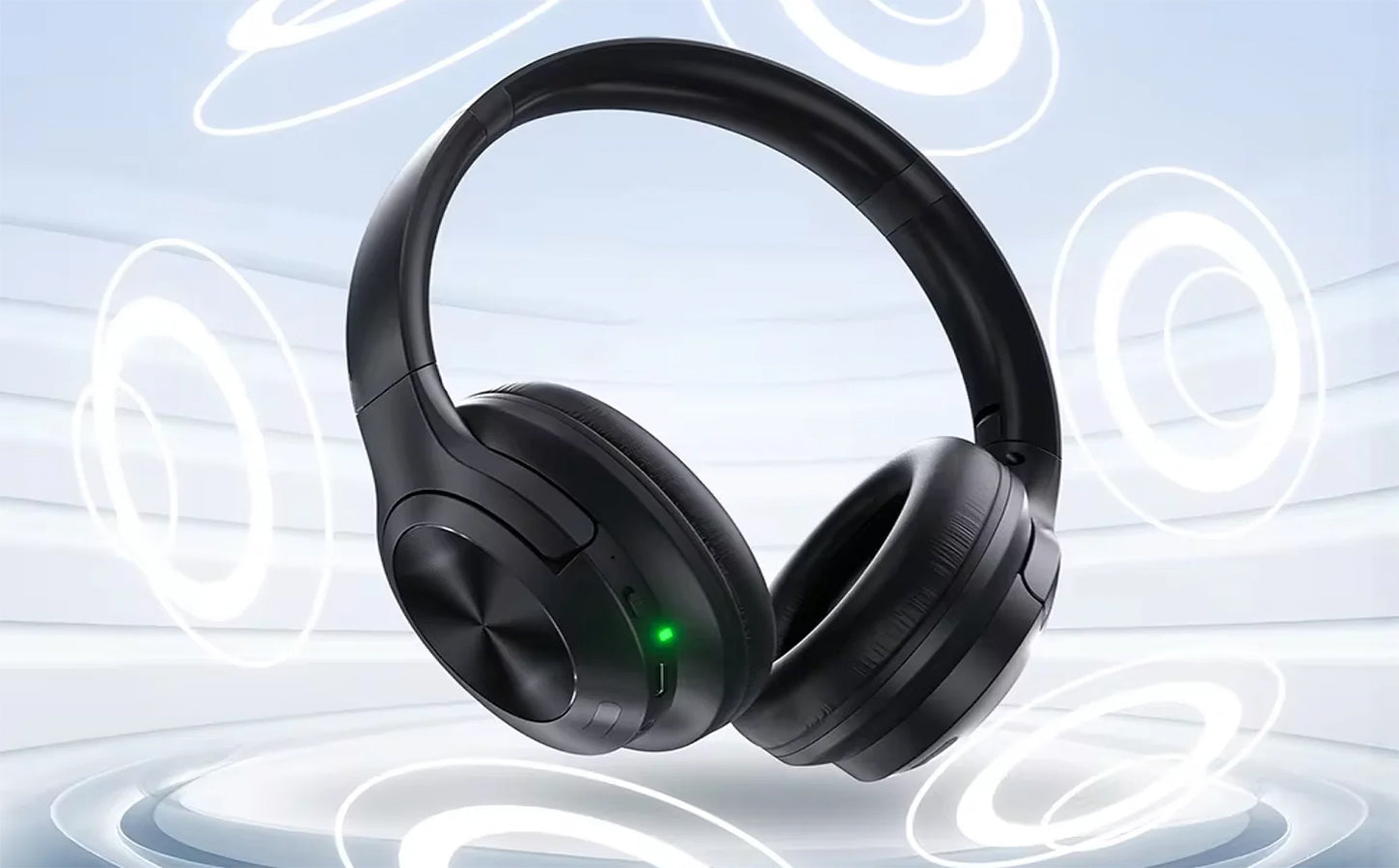 EchoNova Headphones with sleek design and urban background for active lifestyle