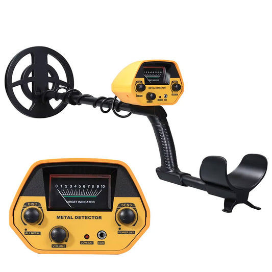 TreasureX Metal Detector full view with adjustable height